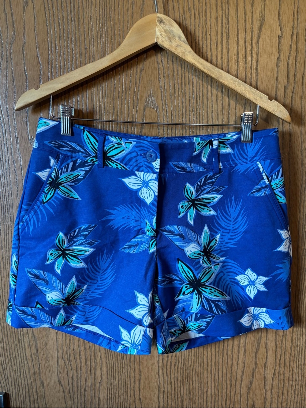 Apt. 9 Royal Blue Tropical Floral Bermuda Shorts